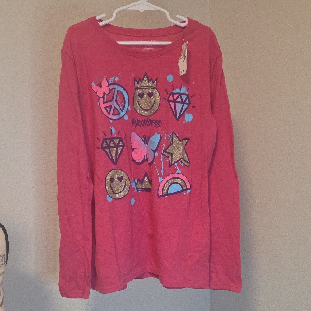 The Children's Place Pink Princess Graphic Long Sleeve Tee